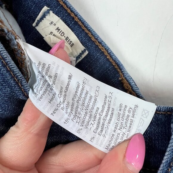 Madewell 9" Mid-Rise Skinny Jeans Button Fly Raw Hem Size 25 GUC I1684 - Picture 14 of 14